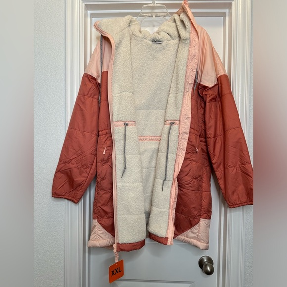 New Columbia Women's Flash Challenger Sherpa Lined Long Jacket size XXL IN PEACH - Picture 9 of 11